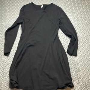 Black Long Sleeve Dress Fitted‎ A Line Casual Everyday Dress Size M